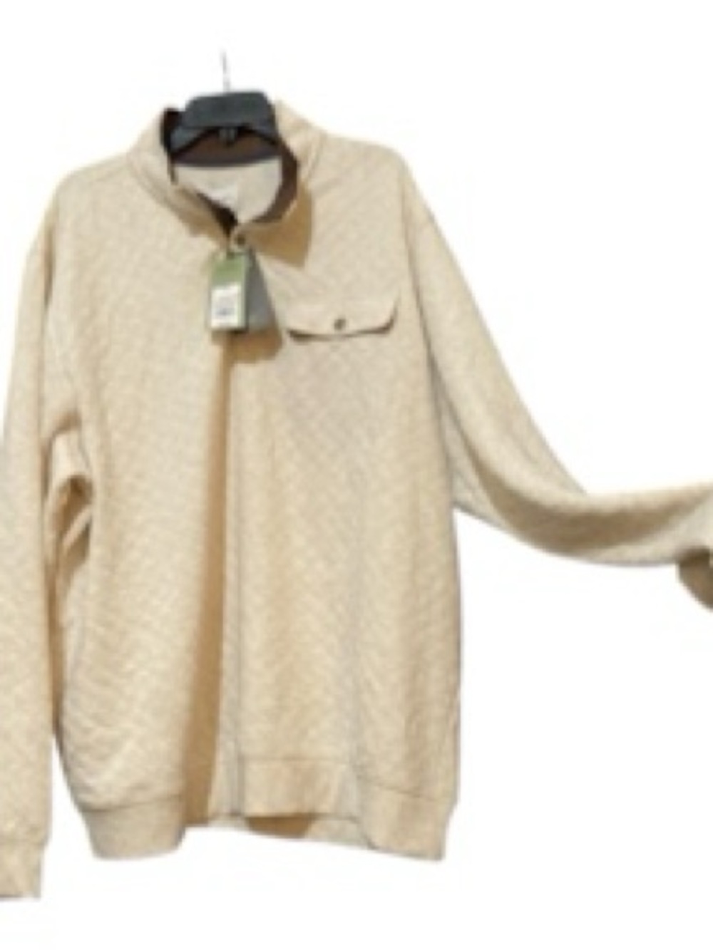 Goodfellow & Co Quilted Zip-Neck Sweater in Cream